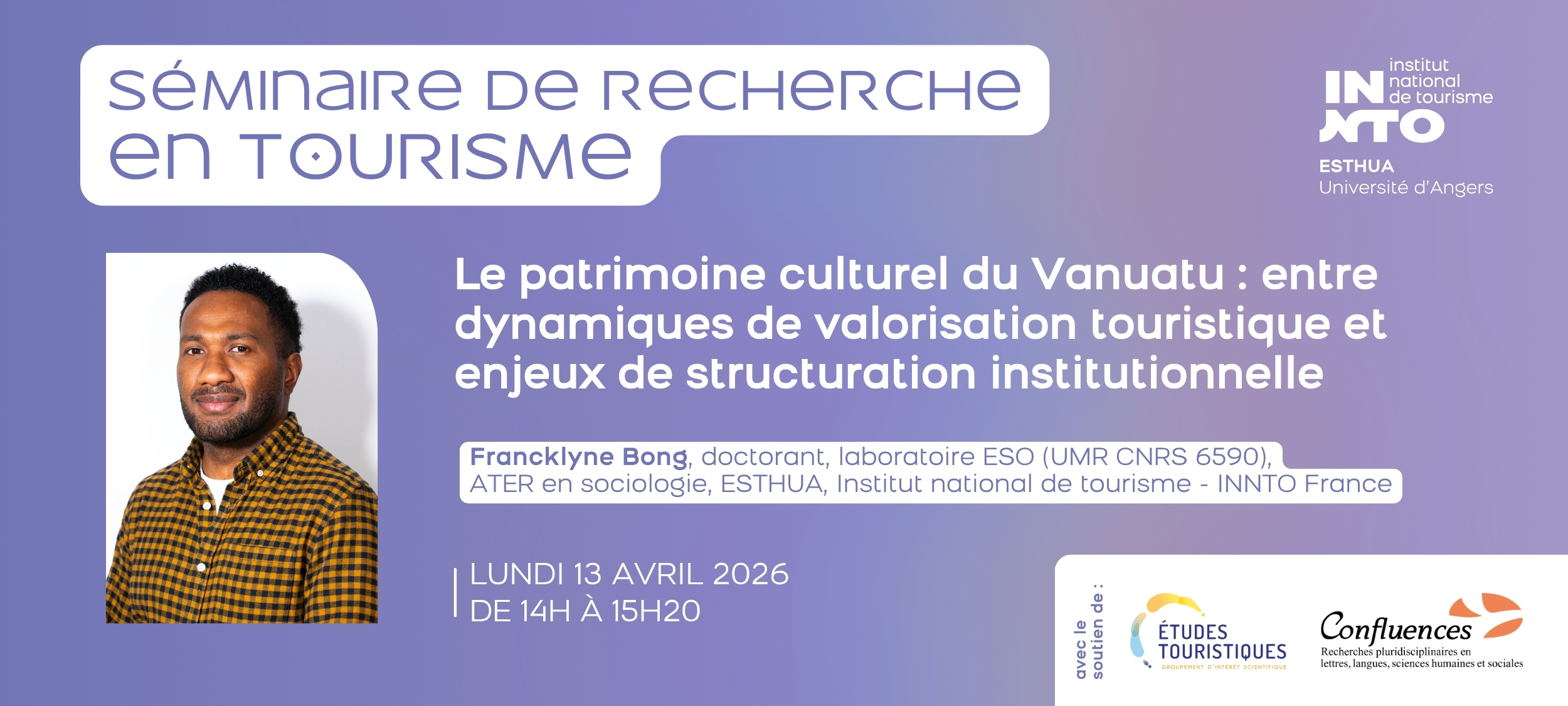 Visuel horizontal Séminaire de recherche de Francklyne Bong - 13 avril 2026