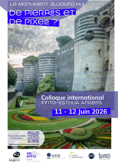 Affiche du colloque "le monument aujourd'hui : de pierres et de pixels ?" - Juin 2026